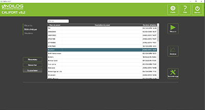 Menú del software Califort